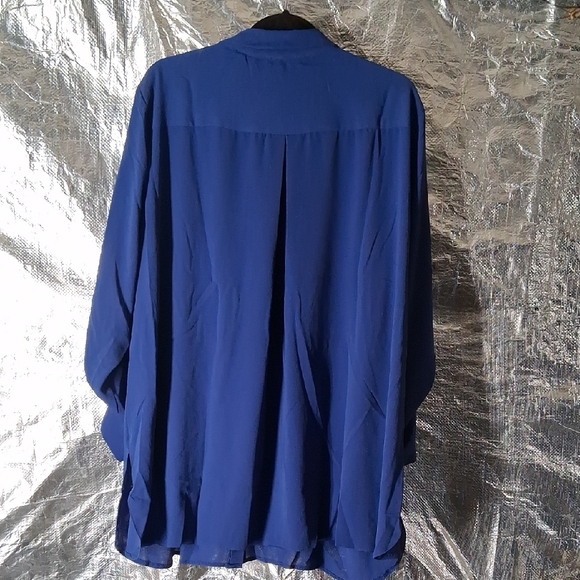 Blue Button-Up Blouse - Picture 5 of 6